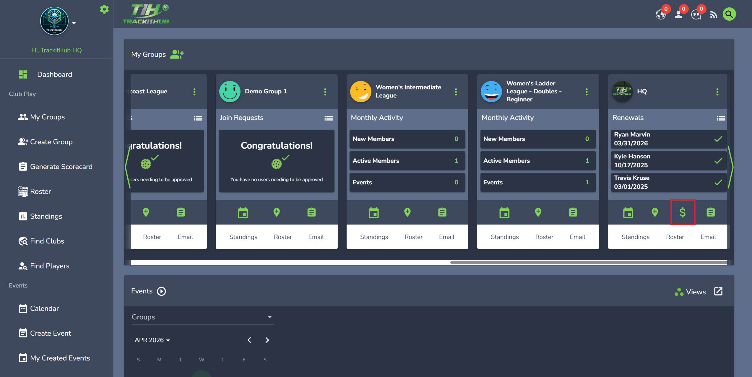 Recording cash or check membership due transactions – TrackitHub